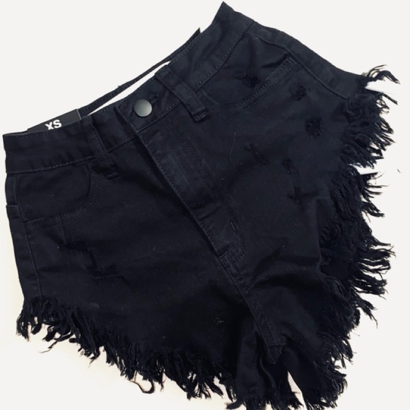 Crazy Little Fringe Distressed Denim Shorts - Picture 3 of 5